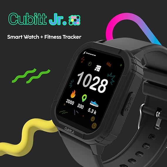 Cubitt Jr Smart Watch Fitness Tracker for Kids and Teens, with Games, Step Counter, Sleep Monitor, Heart Rate Monitor, Activity Tracker, Good Habits Alarms, 1.52" Touch Screen, IP68 Waterproof